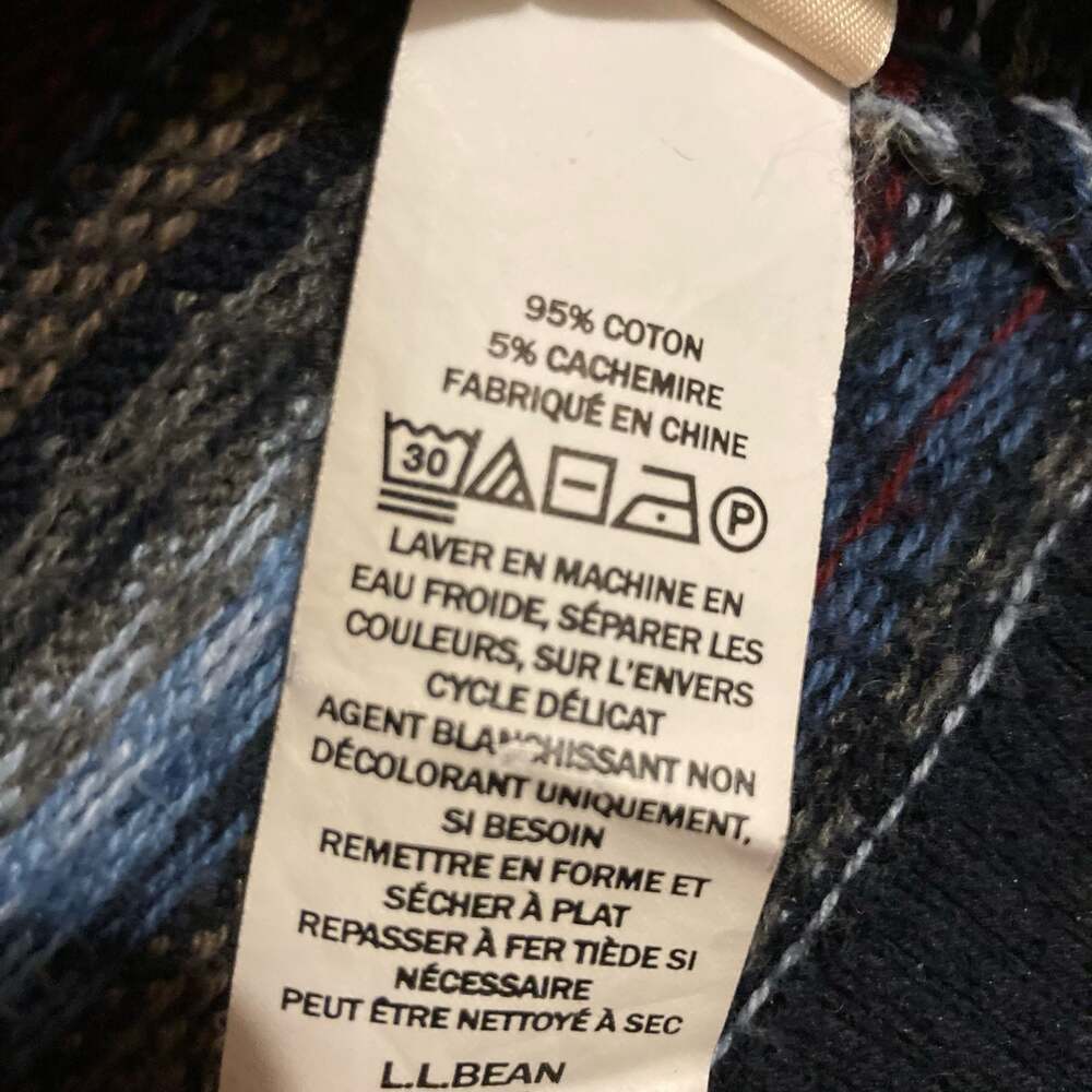 L.L. Bean Men's Nordic Fair Isle Crewneck Sweater Navy Blue Size‎ M - Picture 4 of 8